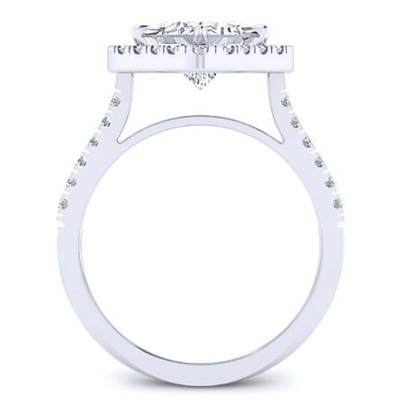 Cattleya Diamond Matching Band Only (engagement Ring Not Included) For Ring With Princess Center whitegold