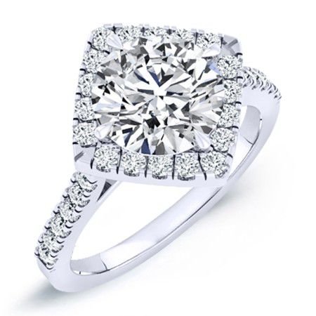 Cattleya Diamond Matching Band Only (engagement Ring Not Included) For Ring With Round Center whitegold