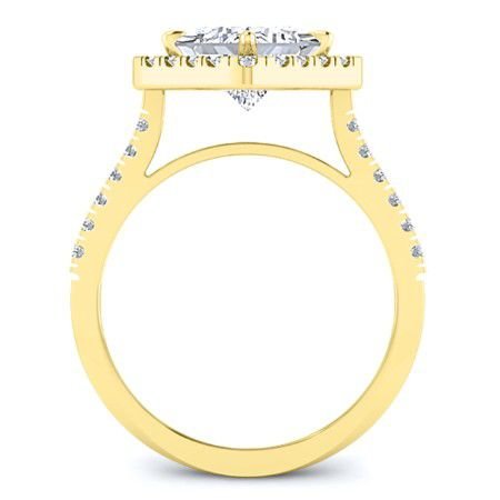 Cattleya Diamond Matching Band Only (engagement Ring Not Included) For Ring With Princess Center yellowgold