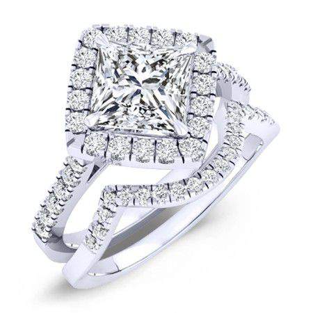 2.00 ct - Cattleya - Princess Moissanite Bridal Set