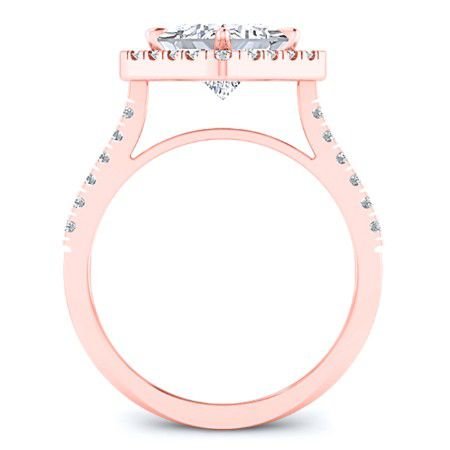 Cattleya Princess Moissanite Engagement Ring rosegold