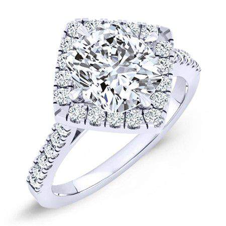 Cattleya Cushion Diamond Engagement Ring (Lab Grown Igi Cert) whitegold