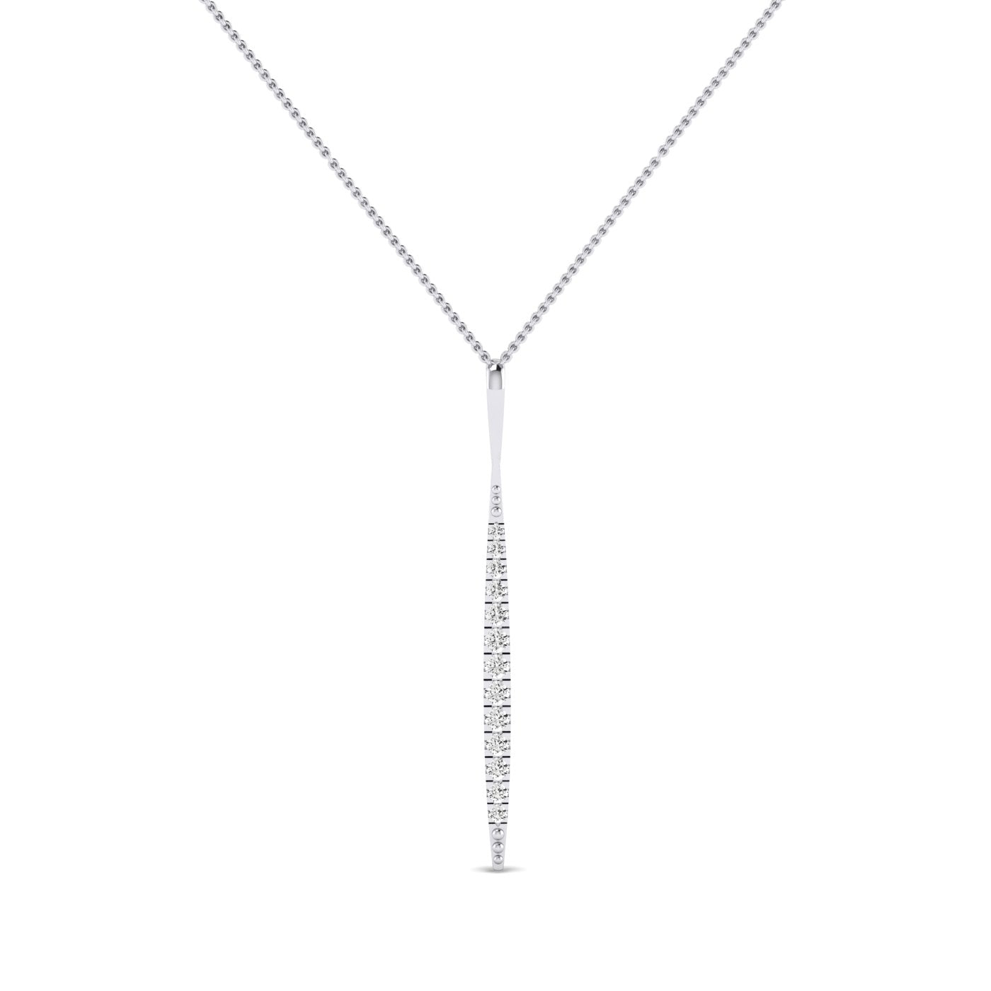 Cheer Tapering Diamond Accented Necklace whitegold