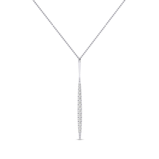 Cheer Tapering Diamond Accented Necklace whitegold