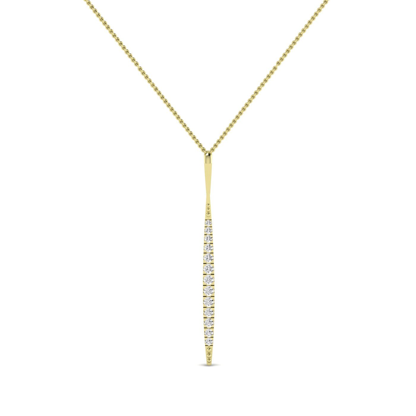 Cheer Tapering Diamond Accented Necklace yellowgold