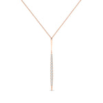 Cheer Tapering Diamond Accented Necklace rosegold