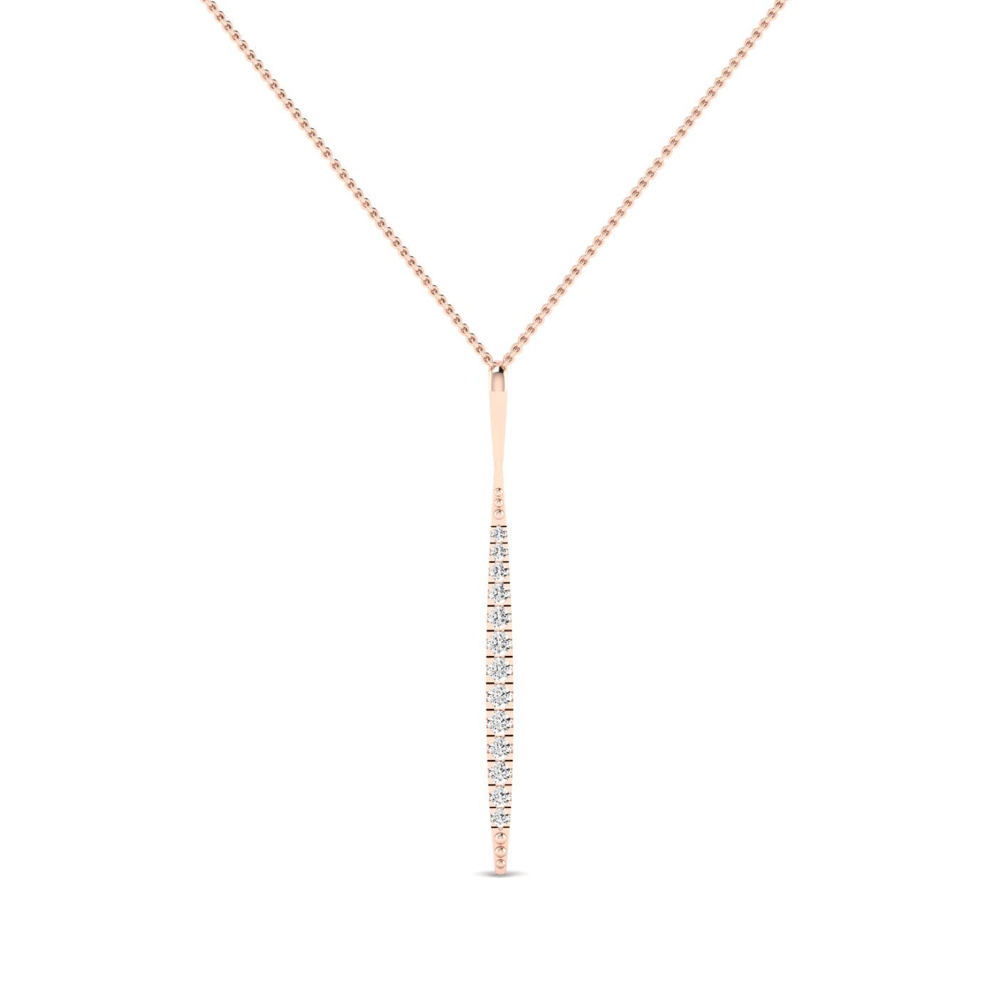 Cheer Tapering Diamond Accented Necklace rosegold