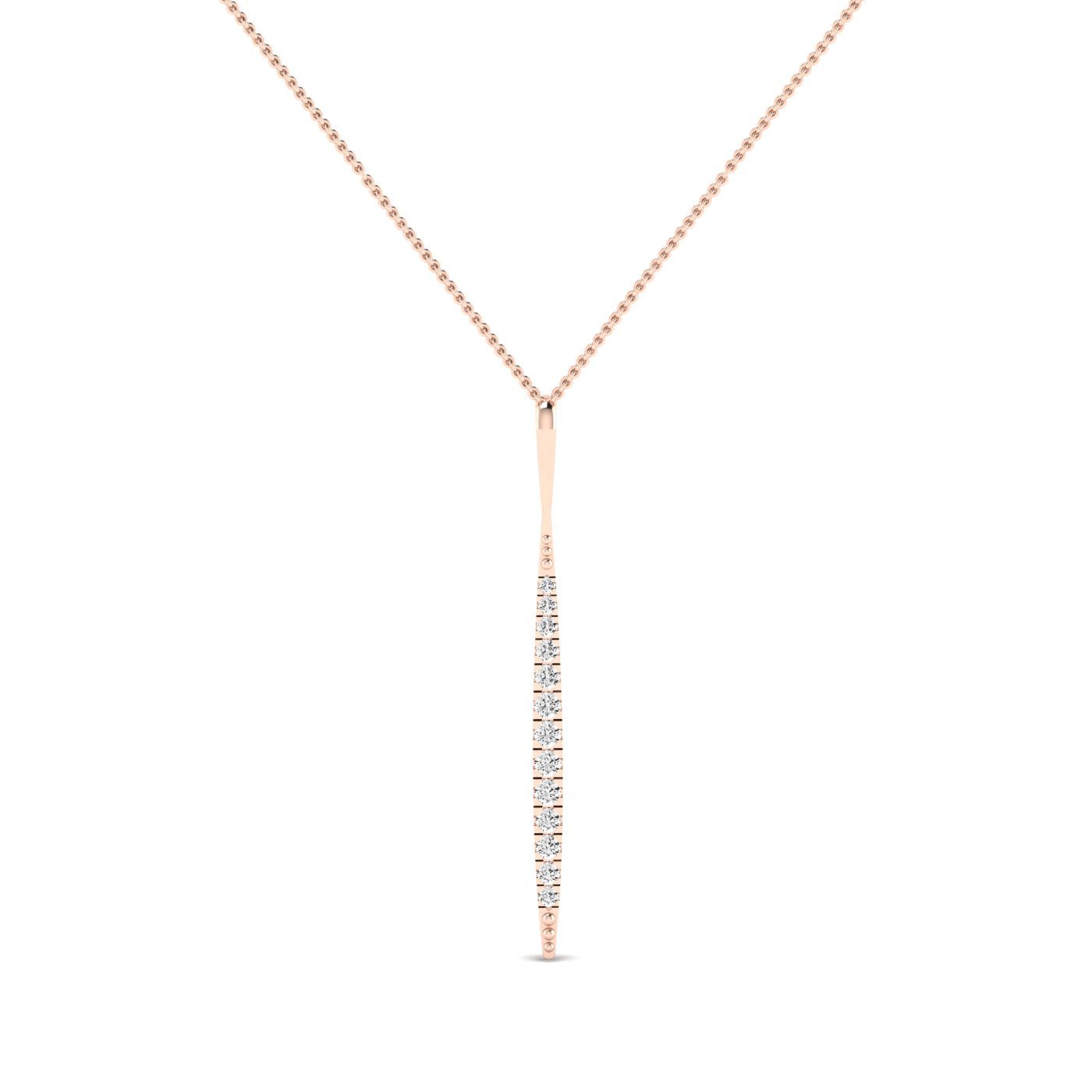 Cheer Tapering Diamond Accented Necklace rosegold