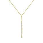 Cheer Tapering Diamond Accented Necklace yellowgold