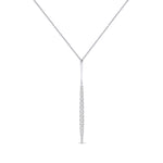 Cheer Tapering Moissanite Accented Necklace whitegold