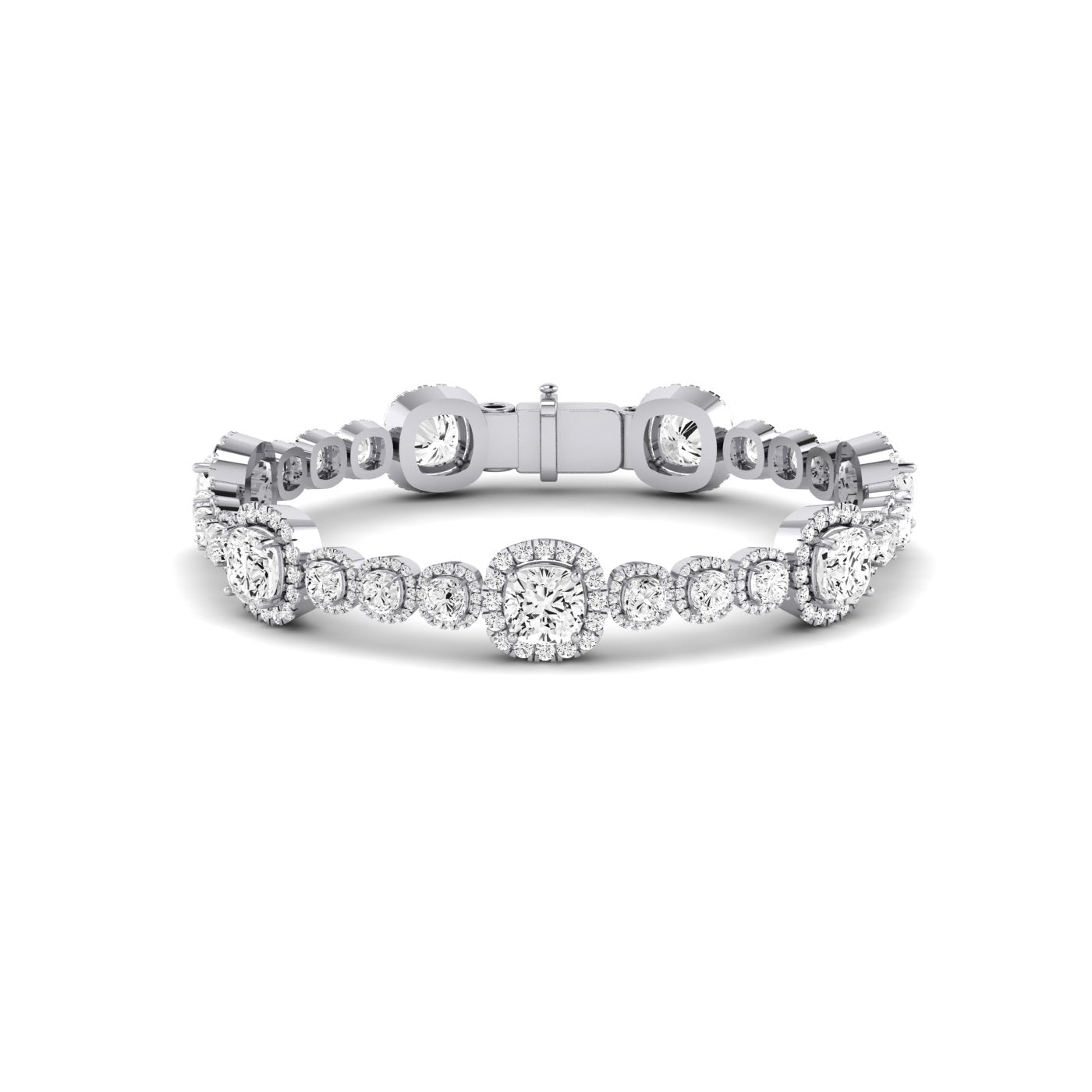 Chelsea Cushion Cut Moissanite Bracelet whitegold