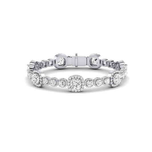 Chelsea Cushion Cut Moissanite Bracelet whitegold