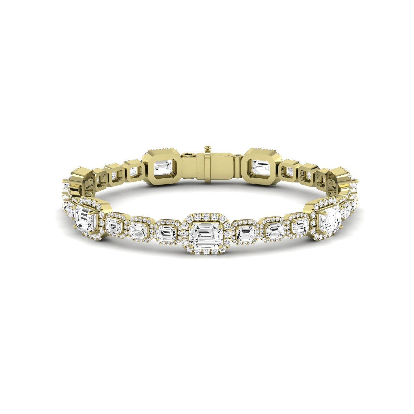 Chelsea Emerald Cut Moissanite Bracelet yellowgold