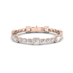 Chelsea Emerald Cut Moissanite Bracelet rosegold