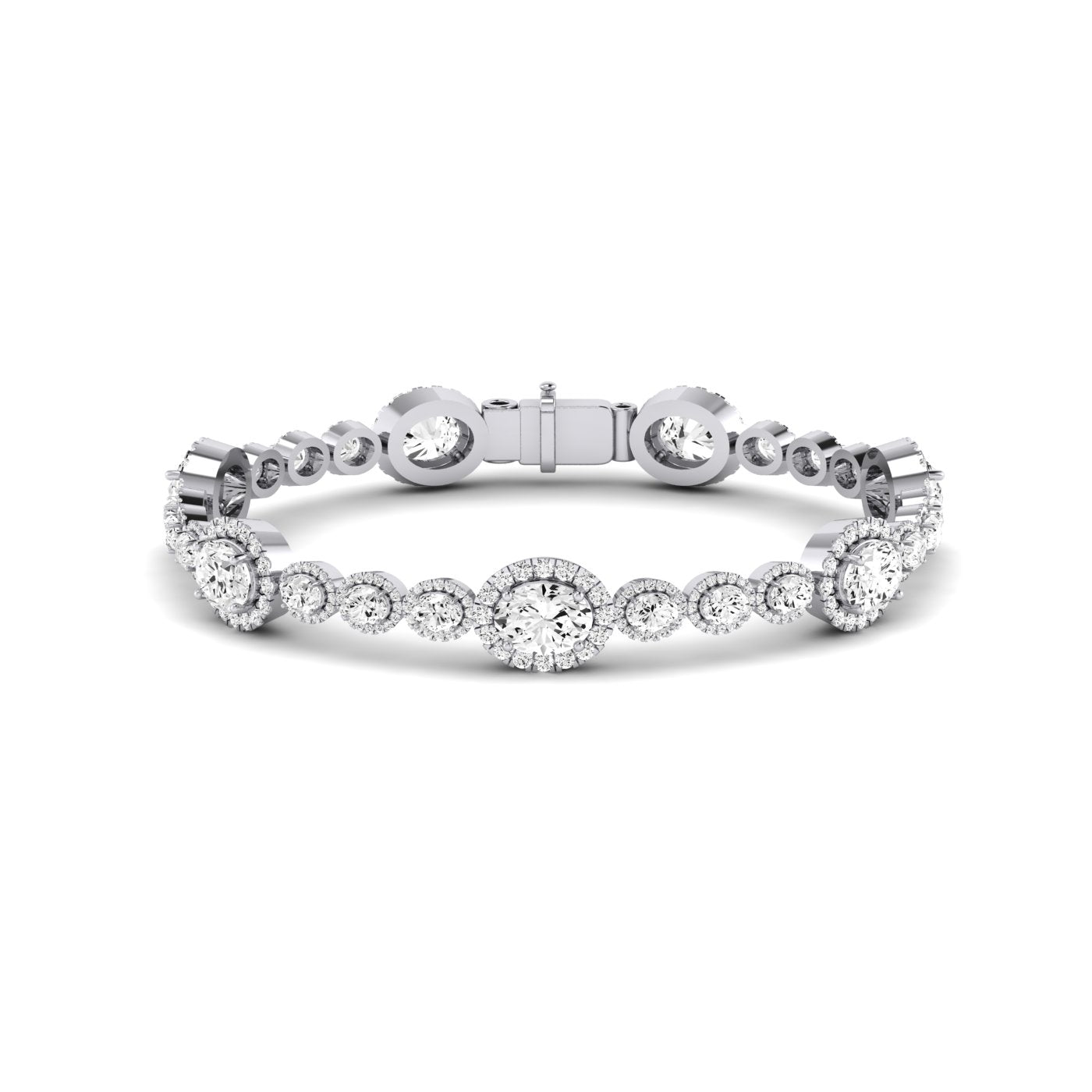 Chelsea Oval Cut Moissanite Bracelet whitegold