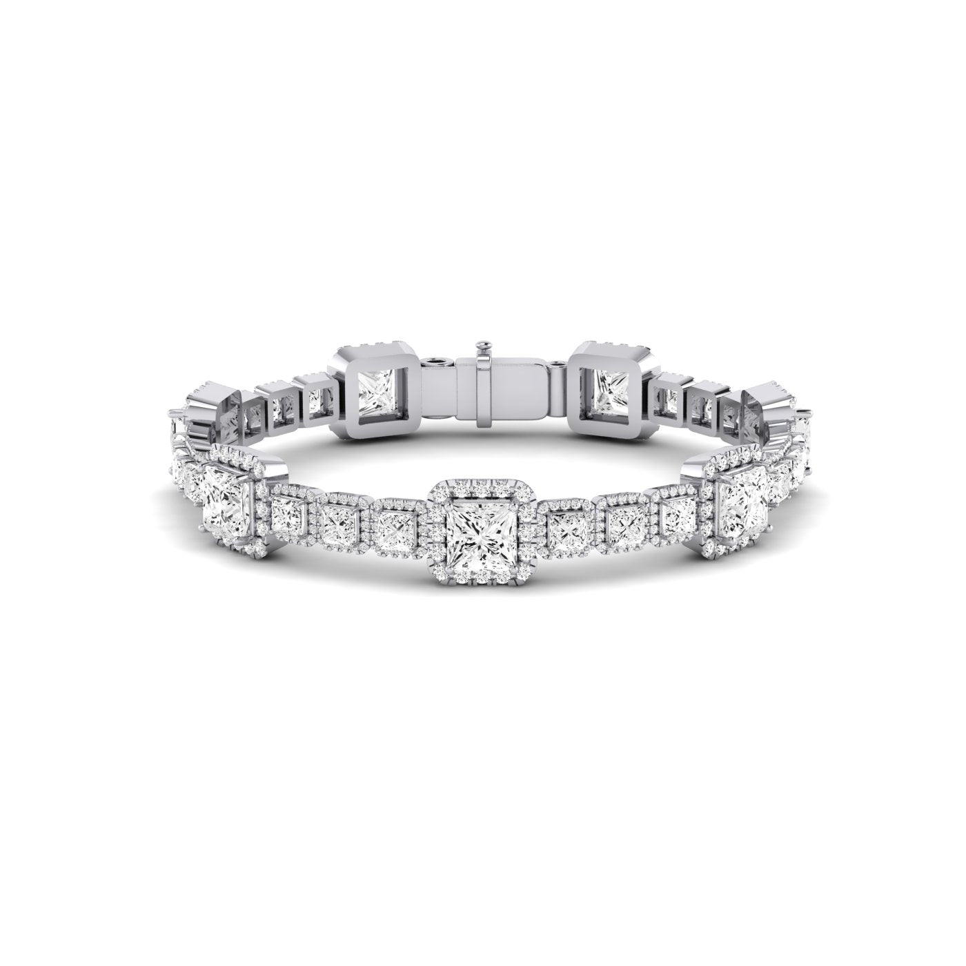 Chelsea Princess Cut Diamond Bracelet (clarity Enhanced) whitegold