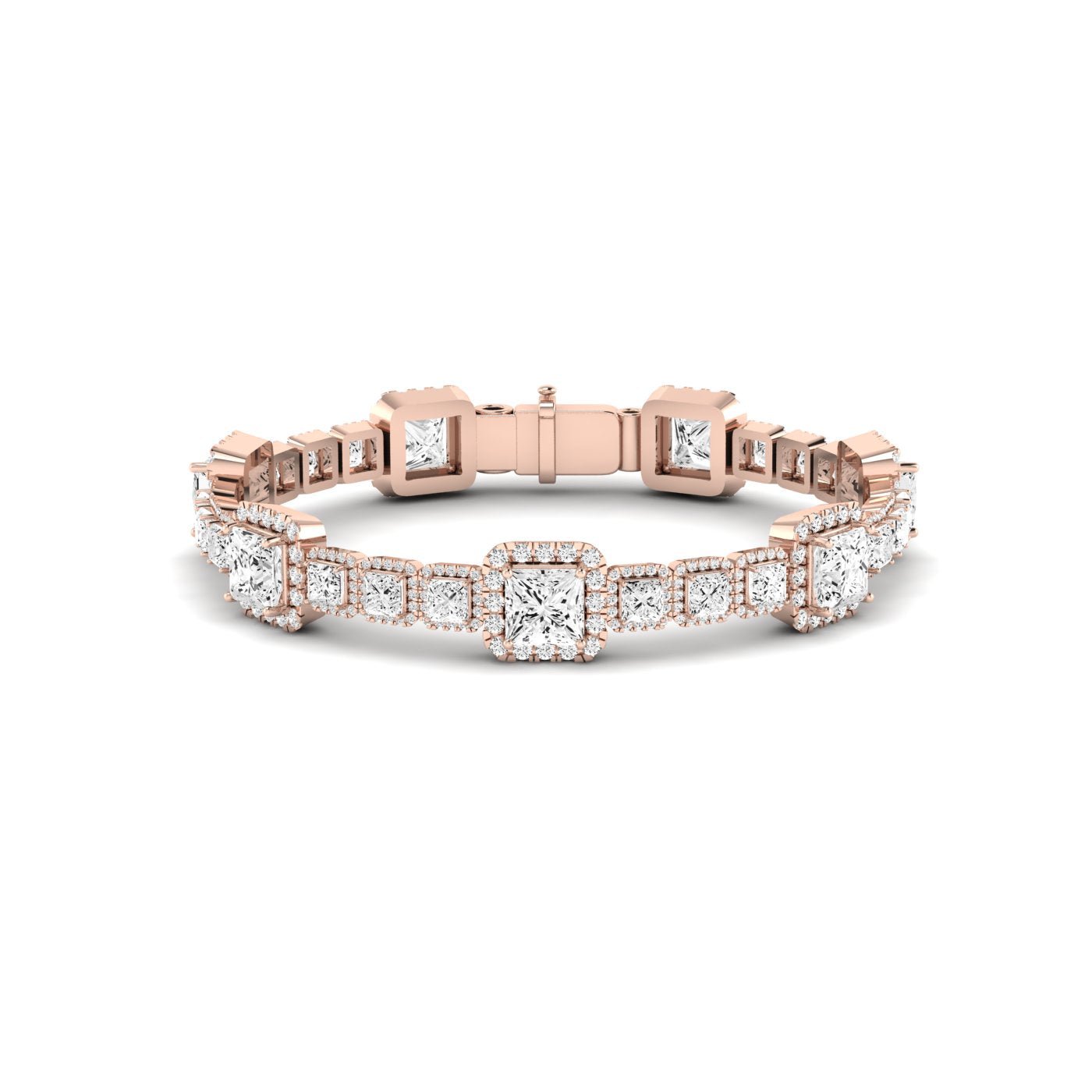 Chelsea Princess Cut Moissanite Bracelet rosegold