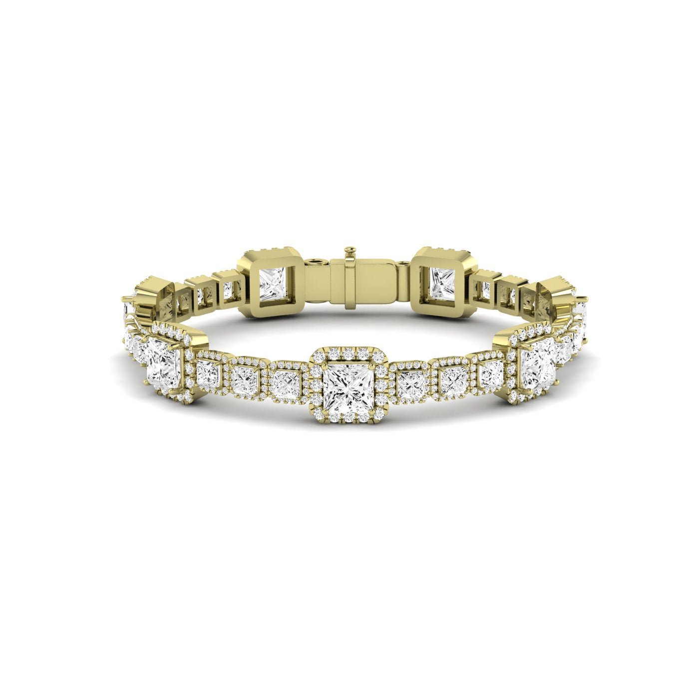 Chelsea Princess Cut Moissanite Bracelet yellowgold