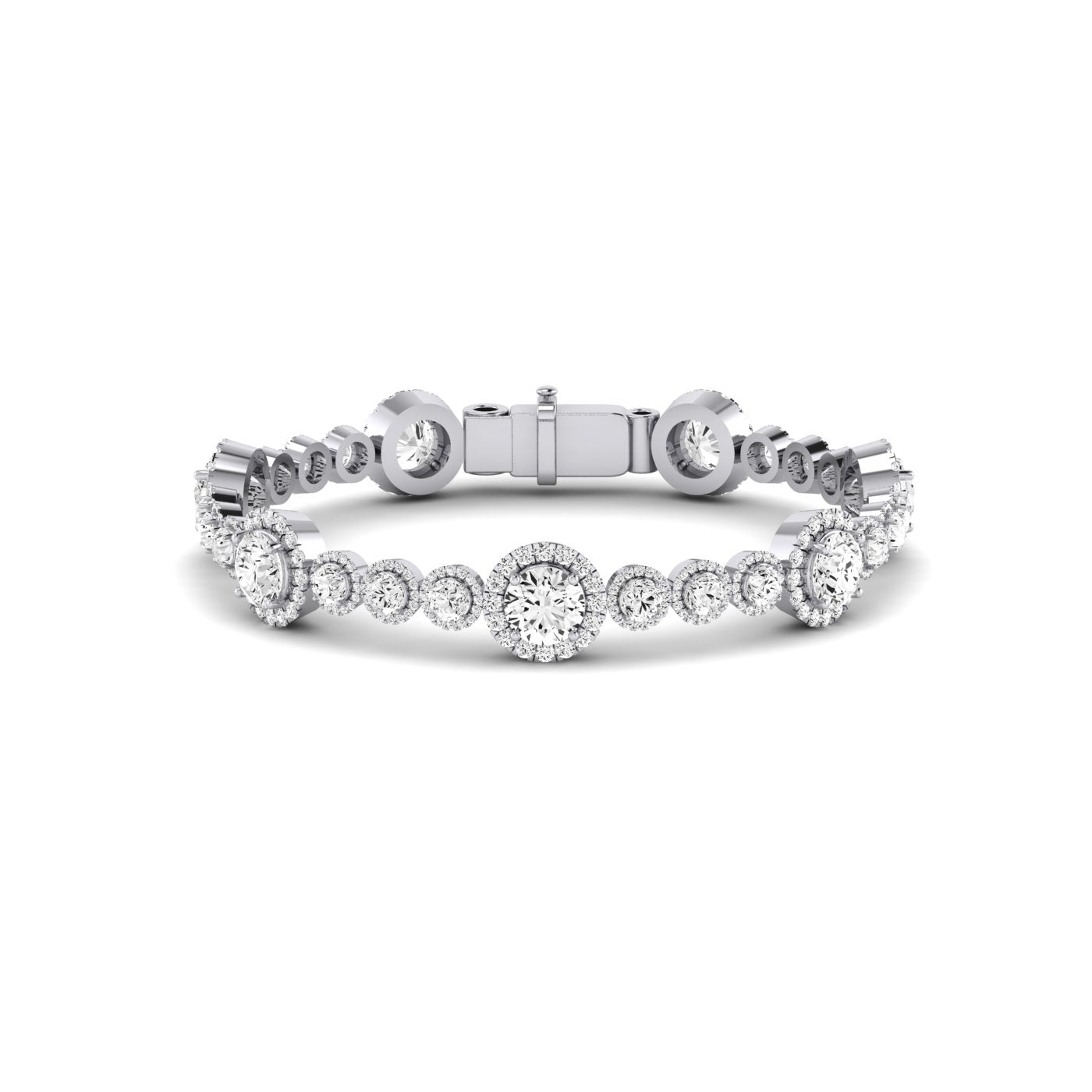 Chelsea Round Cut Moissanite Bracelet whitegold