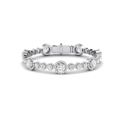 Chelsea Round Cut Moissanite Bracelet whitegold