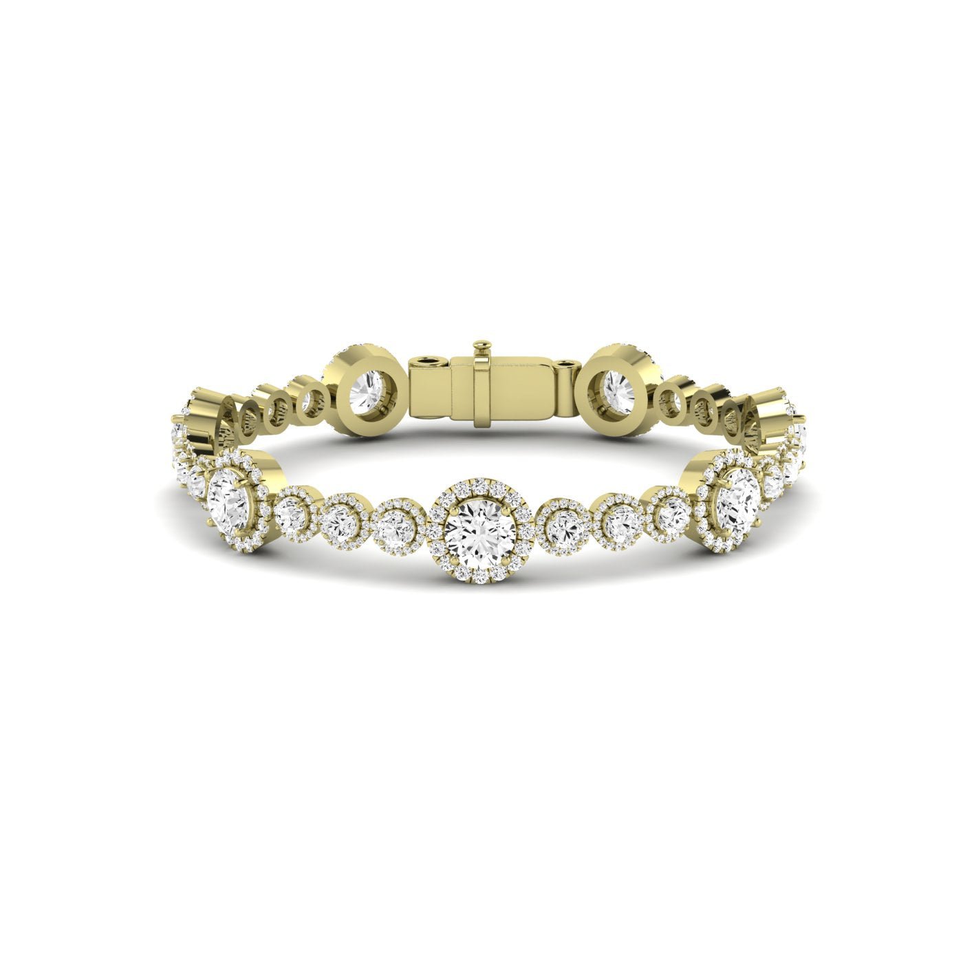 Chelsea Round Cut Moissanite Bracelet yellowgold