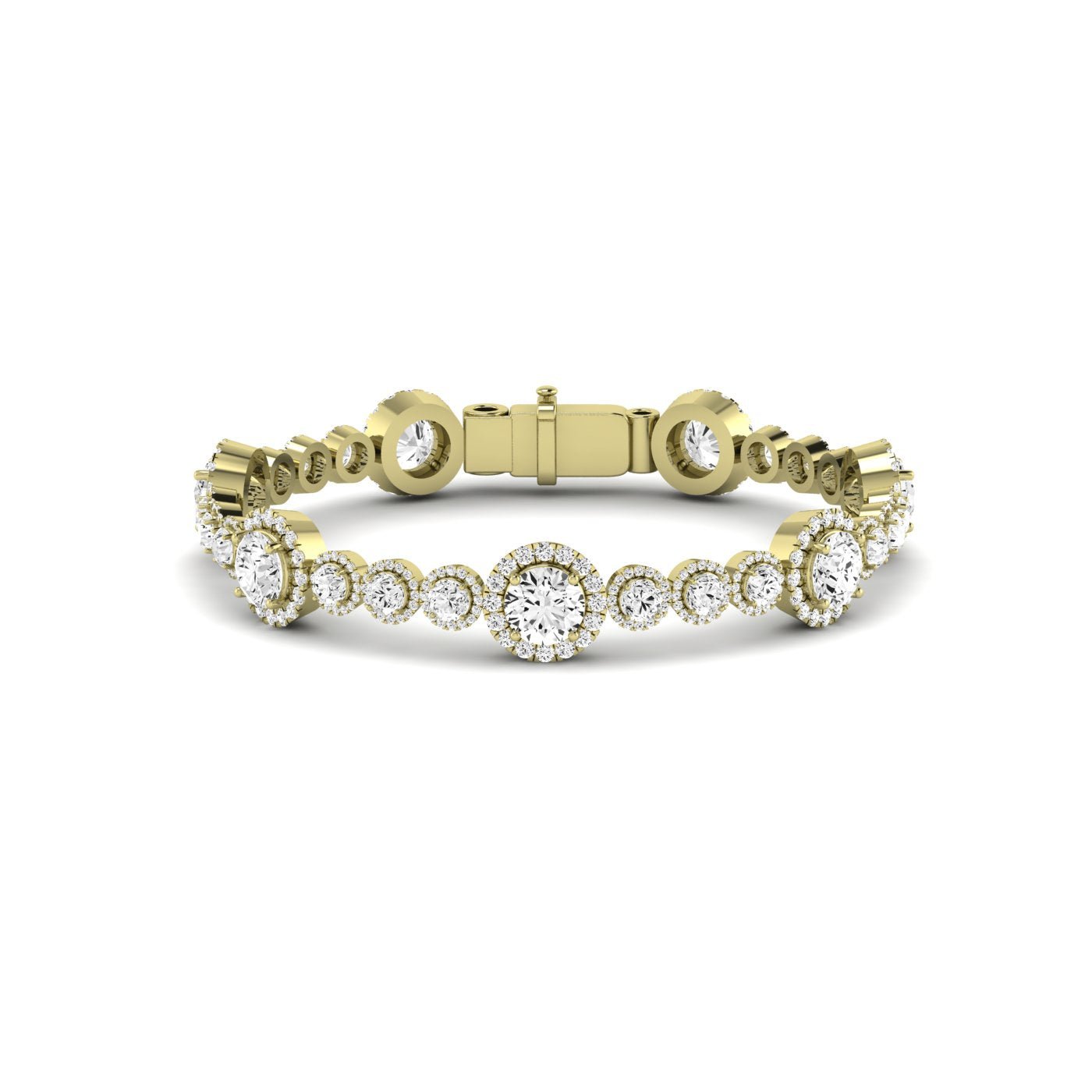 Chelsea Round Cut Moissanite Bracelet yellowgold