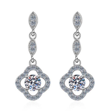 Chris Round Diamond Dangling Earrings whitegold