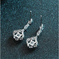 Chris Round Moissanite Dangling Earrings whitegold