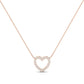 Clementine Heart Shaped Diamond Accented Necklace rosegold