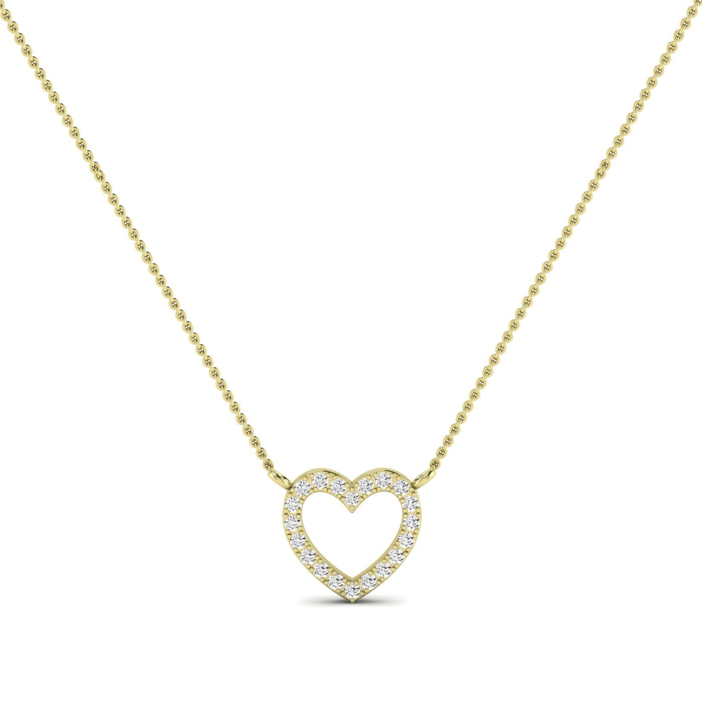 Clementine Heart Shaped Diamond Accented Necklace yellowgold