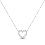 Clementine Heart Shaped Moissanite Accented Necklace whitegold
