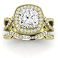 Clover Diamond Matching Band Only ( Engagement Ring Not Included) For Ring With Cushion Center yellowgold