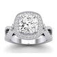 Clover Diamond Matching Band Only ( Engagement Ring Not Included) For Ring With Cushion Center whitegold