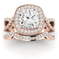 Clover Diamond Matching Band Only ( Engagement Ring Not Included) For Ring With Cushion Center rosegold