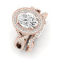 Clover Diamond Matching Band Only ( Engagement Ring Not Included)  For Ring With Oval Center rosegold