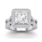 Clover Diamond Matching Band Only ( Engagement Ring Not Included) For Ring With Princess Center whitegold