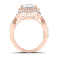 Clover Diamond Matching Band Only ( Engagement Ring Not Included) For Ring With Princess Center rosegold