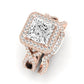 Clover Diamond Matching Band Only ( Engagement Ring Not Included) For Ring With Princess Center rosegold