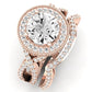 Clover Diamond Matching Band Only ( Engagement Ring Not Included)  For Ring With Round Center rosegold