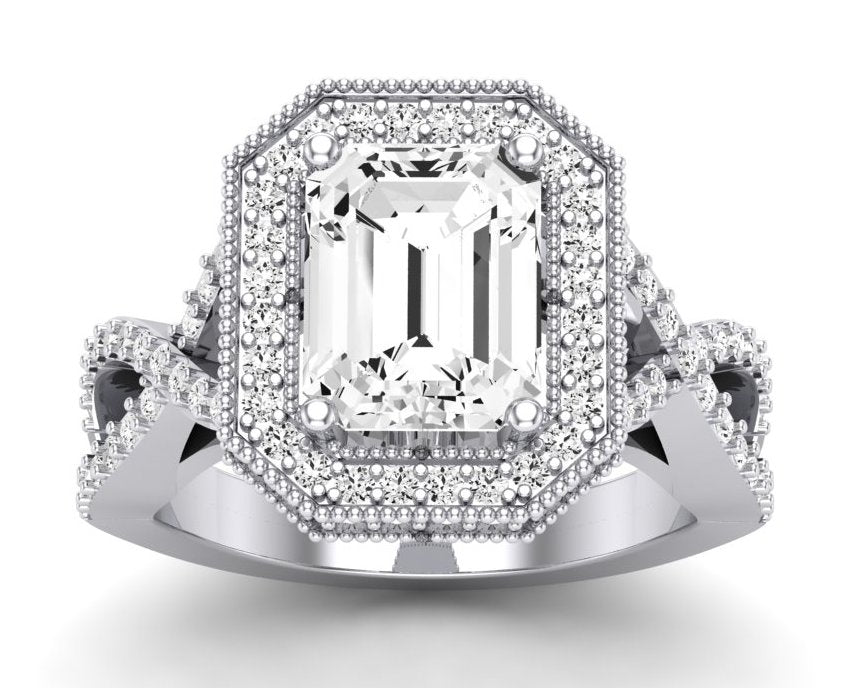 4.00 ct - Clover - Emerald Lab Diamond Engagement Ring (IGI Certified)