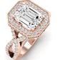 Clover Emerald Diamond Engagement Ring (Lab Grown Igi Cert) rosegold