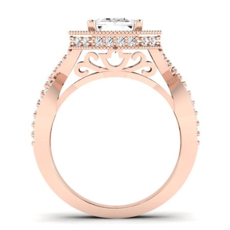 Clover Emerald Moissanite Bridal Set rosegold