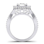 Clover Emerald Moissanite Bridal Set whitegold