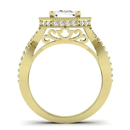 Clover Emerald Moissanite Bridal Set yellowgold