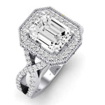 Clover Emerald Moissanite Bridal Set whitegold