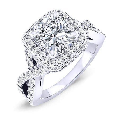 2.00 ct - Clover - GIA Natural Cushion Diamond Engagement Ring