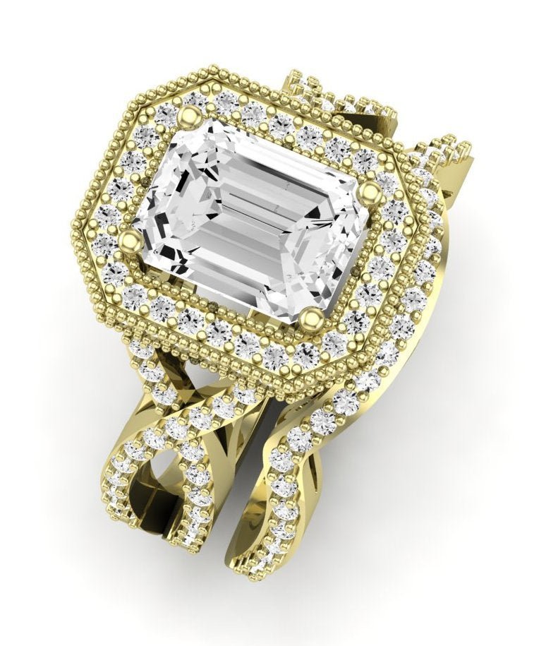 Clover Emerald Diamond Bridal Set (Lab Grown Igi Cert) yellowgold