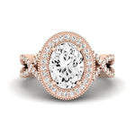 Clover Oval Diamond Bridal Set (Lab Grown Igi Cert) rosegold