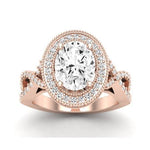 Clover Oval Diamond Bridal Set (Lab Grown Igi Cert) rosegold