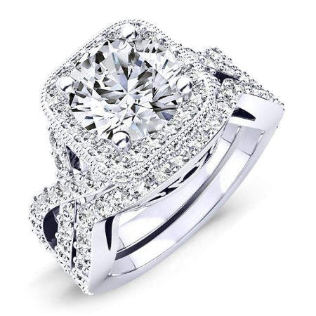 1.00 ct - Clover - GIA Natural Round Diamond Bridal Set